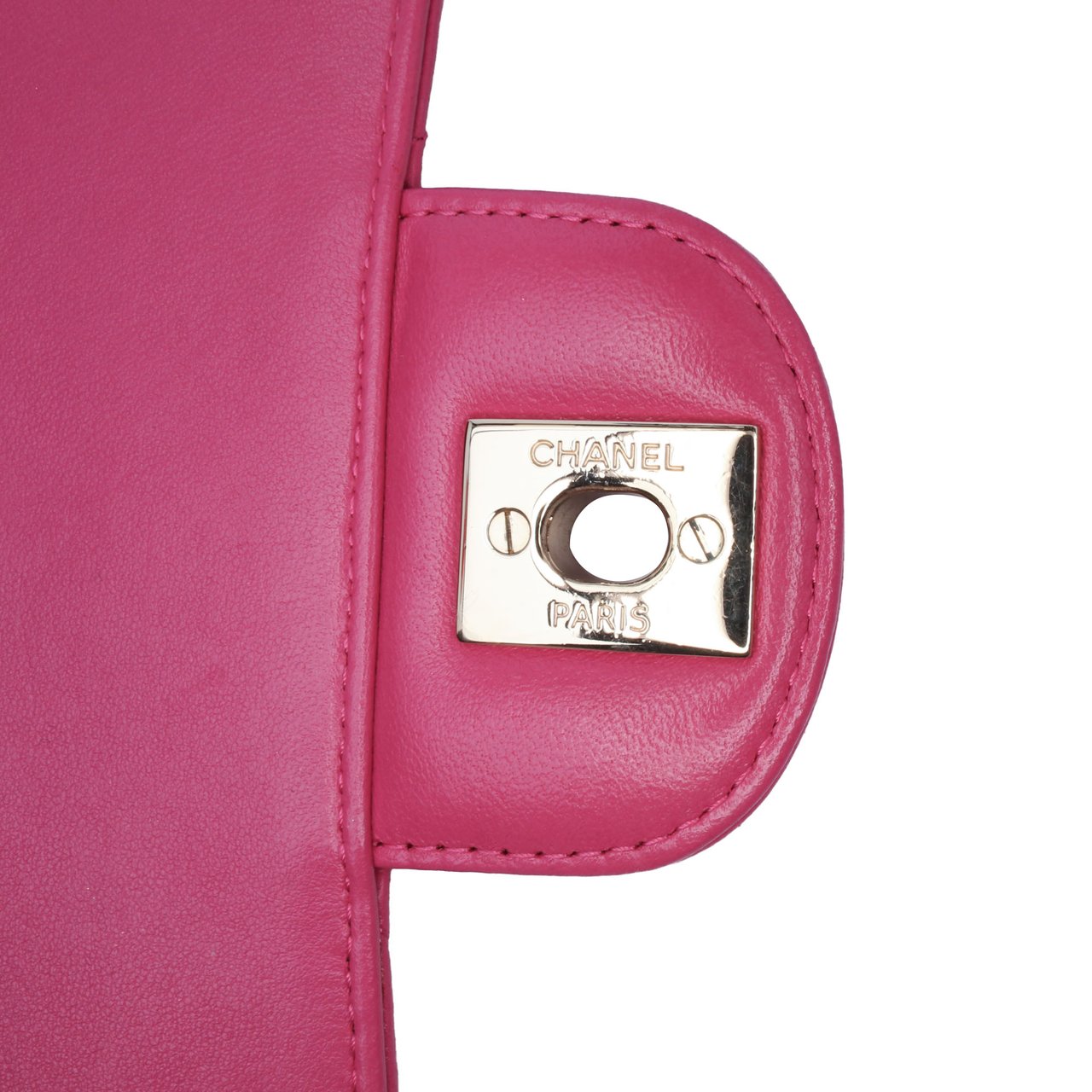 Chanel Mini Square Classic Chevron Lambskin Single Flap Roze
