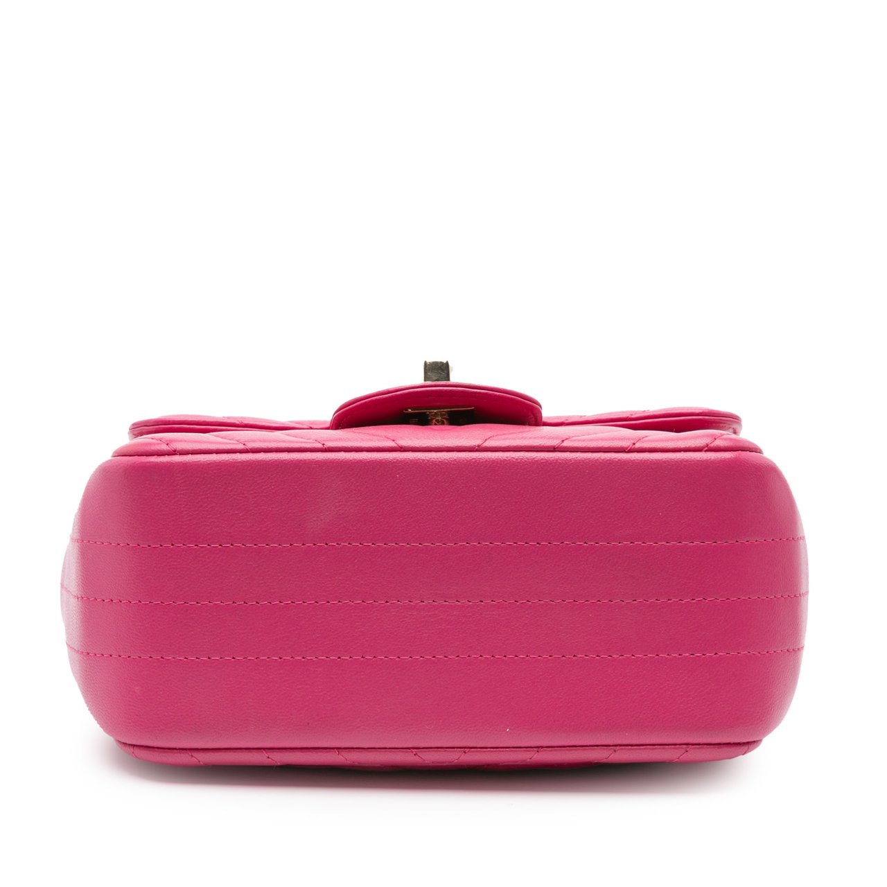 Chanel Mini Square Classic Chevron Lambskin Single Flap Roze