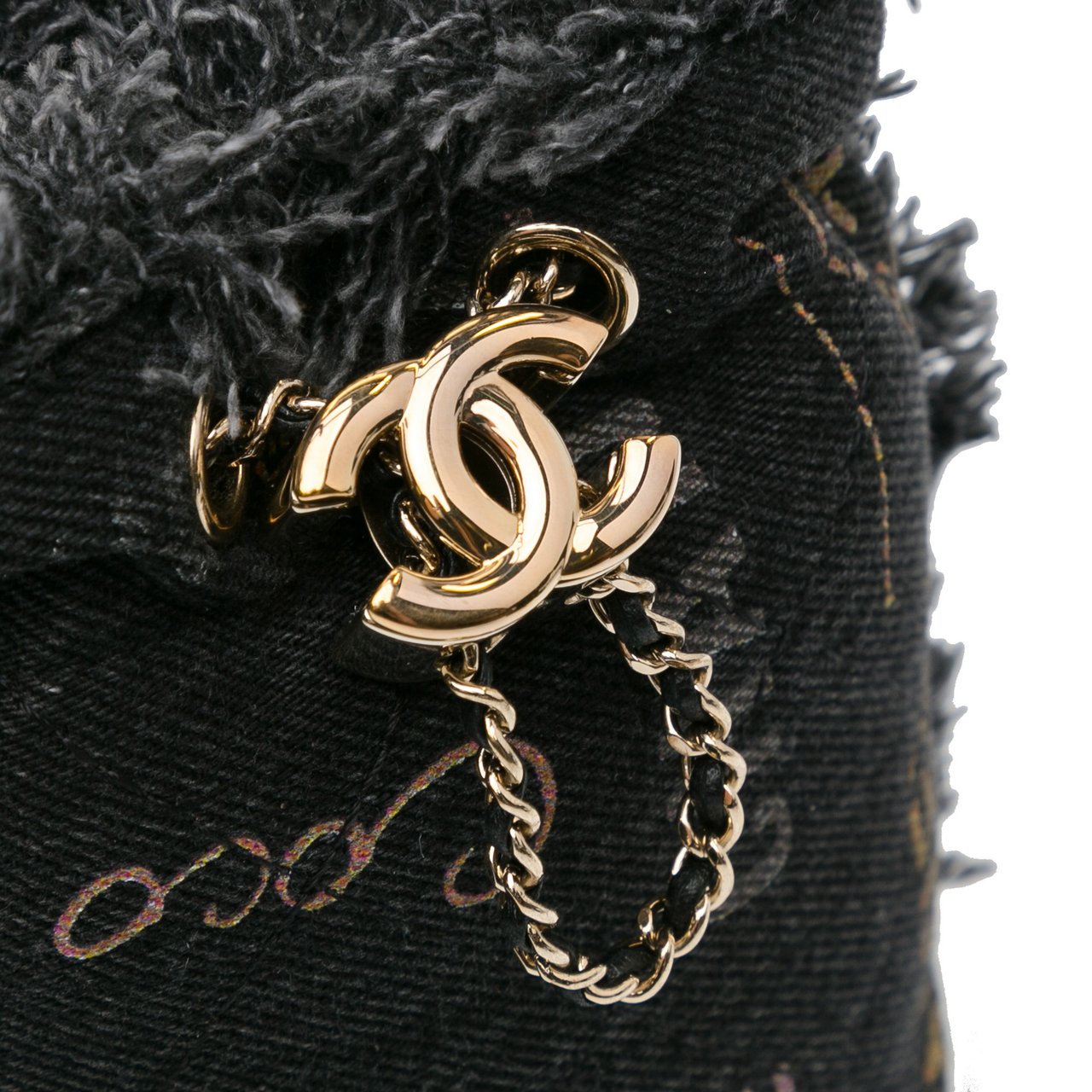 Chanel Mini Denim Mood Bucket with Chain Grijs