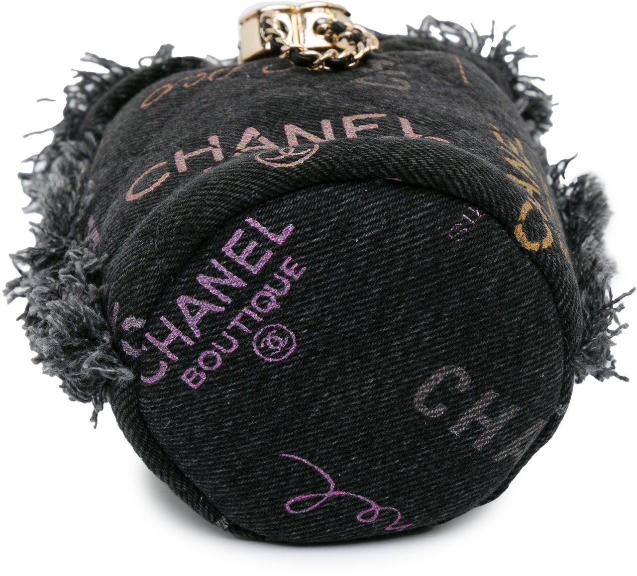 Chanel Mini Denim Mood Bucket with Chain Grijs