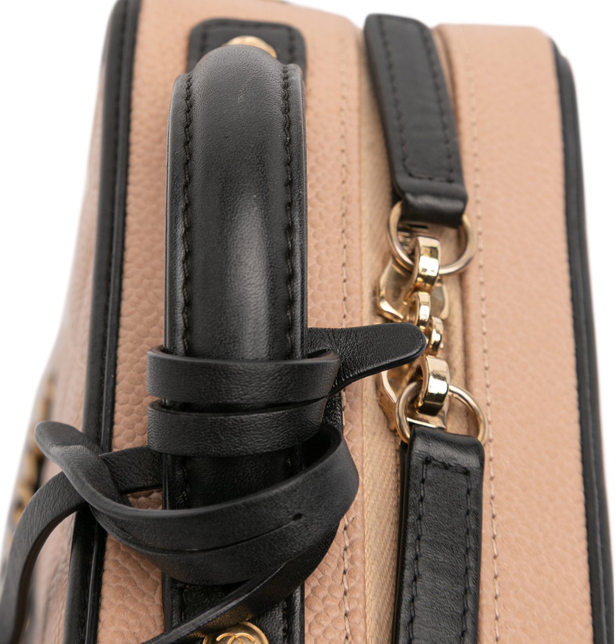 Chanel Small Caviar CC Filigree Vanity Case Bruin