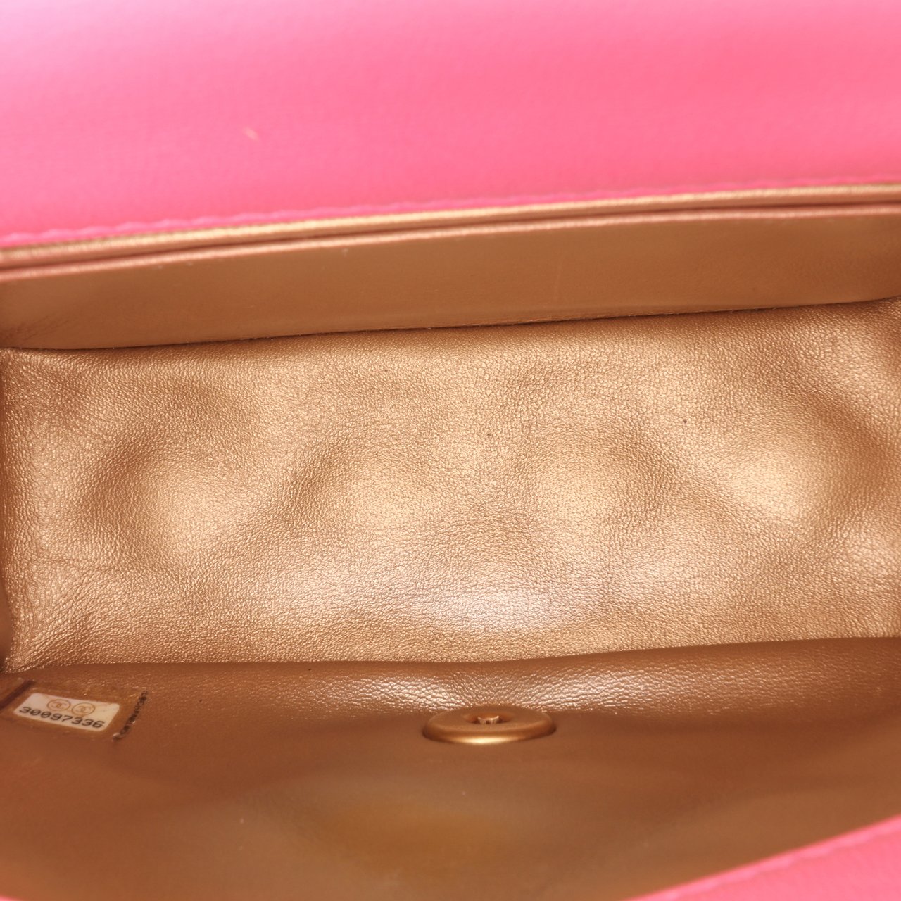 Chanel Mini Square Classic Lambskin Pearl Crush Single Flap Roze
