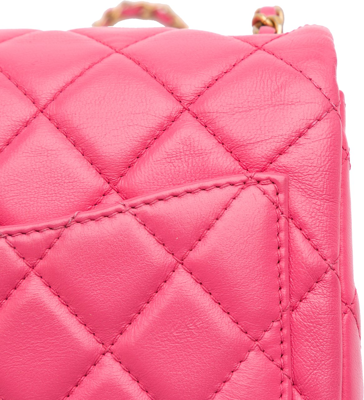 Chanel Mini Square Classic Lambskin Pearl Crush Single Flap Roze