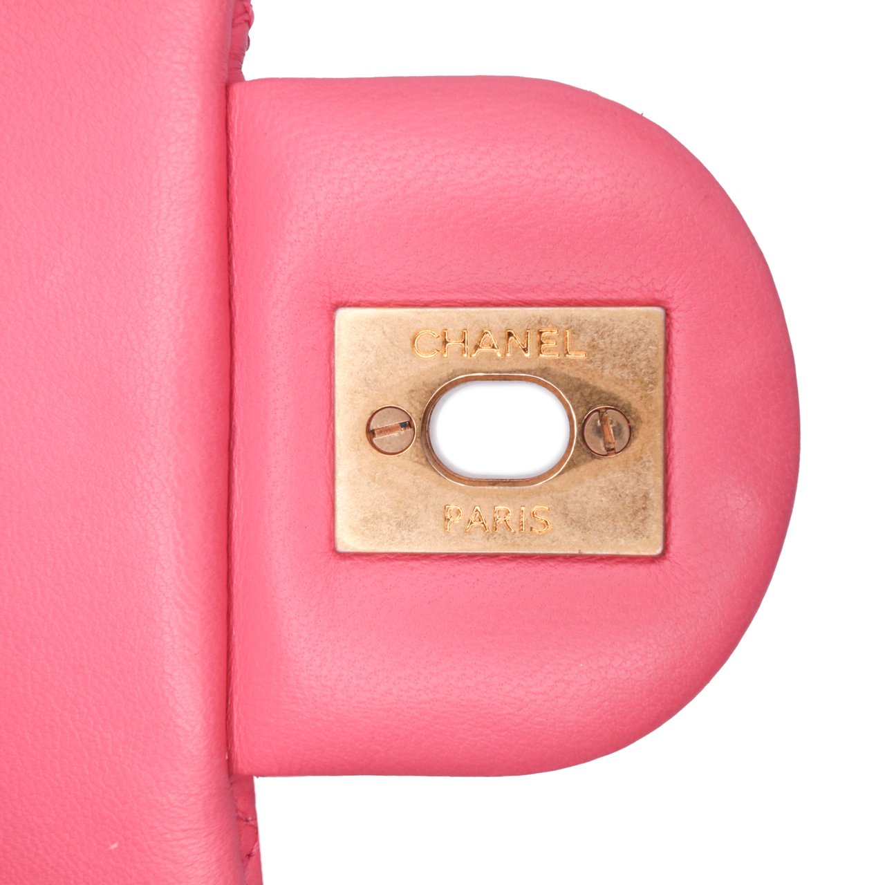 Chanel Mini Square Classic Lambskin Pearl Crush Single Flap Roze
