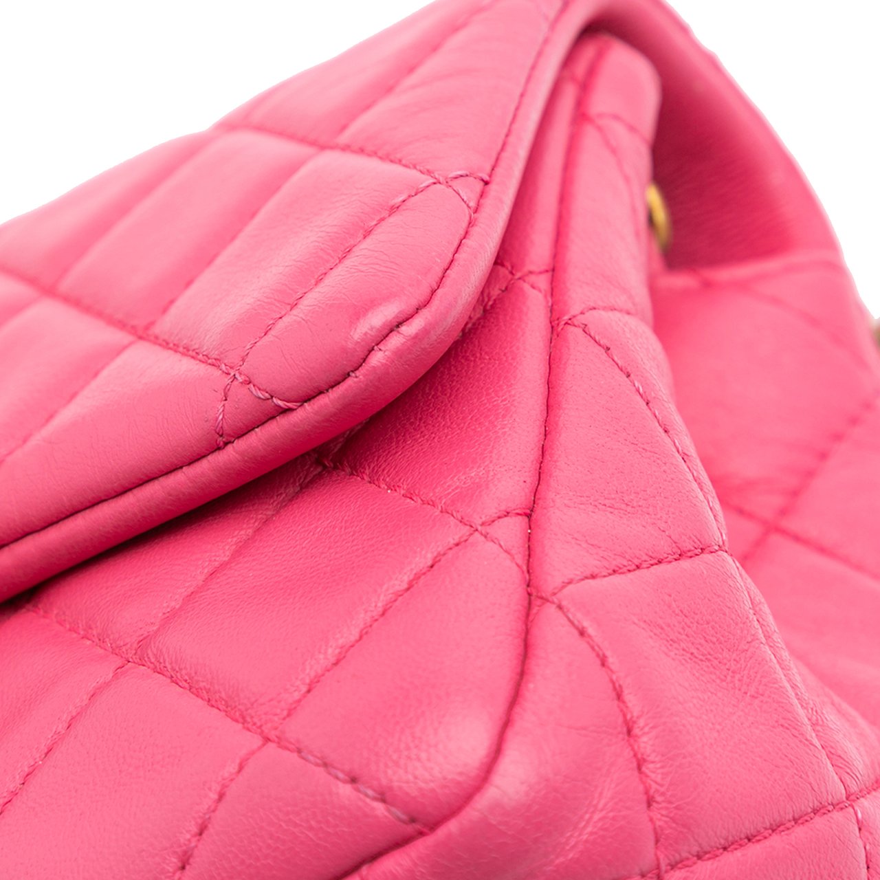 Chanel Mini Square Classic Lambskin Pearl Crush Single Flap Roze