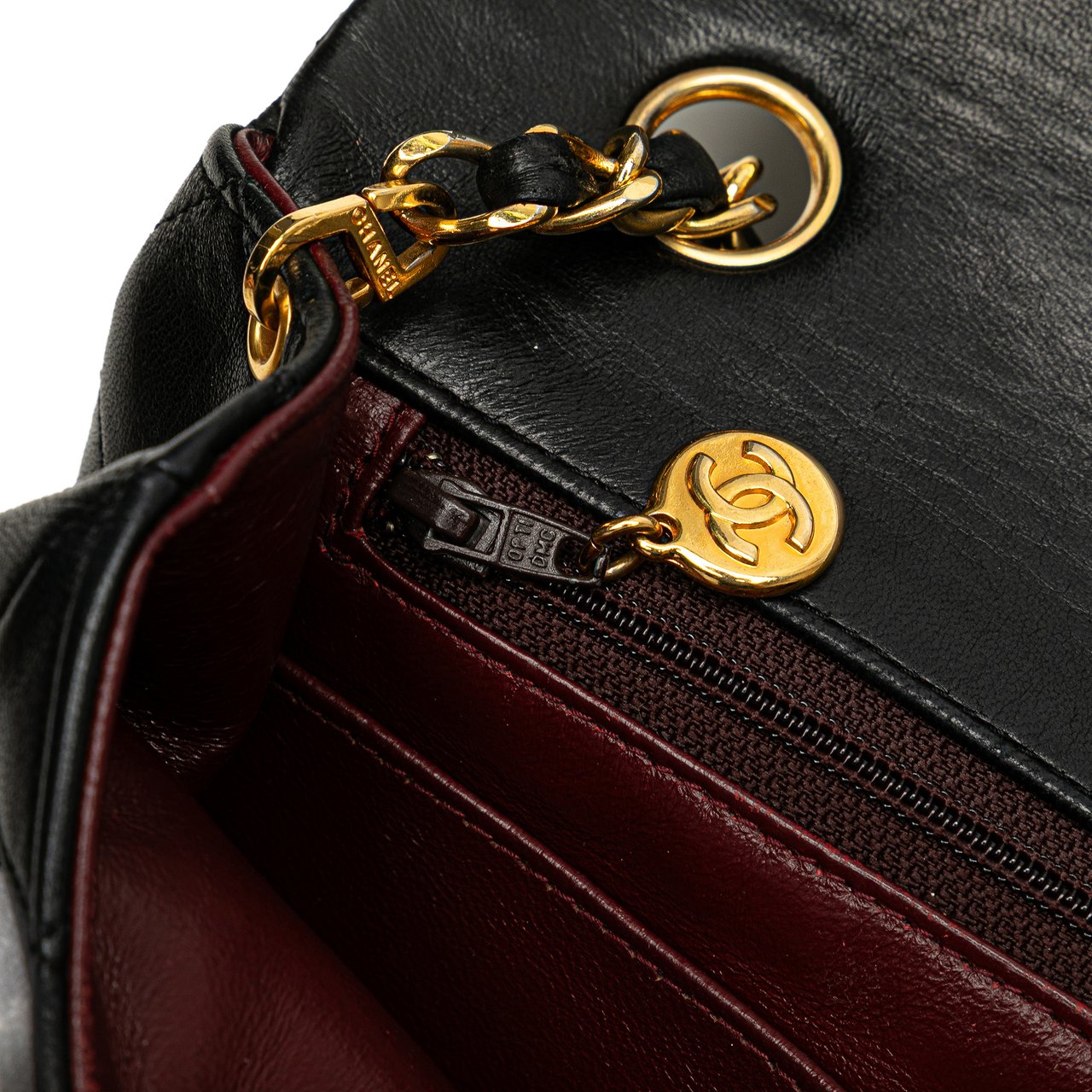 Chanel CC Quilted Lambskin Full Single Flap Zwart