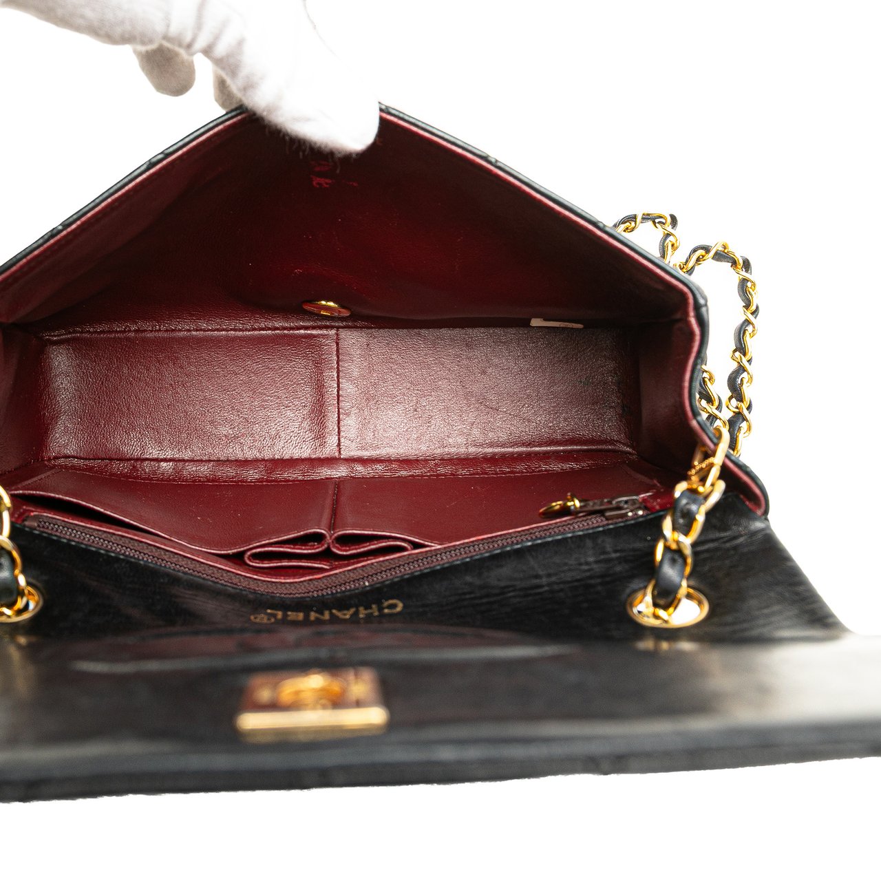 Chanel CC Quilted Lambskin Full Single Flap Zwart