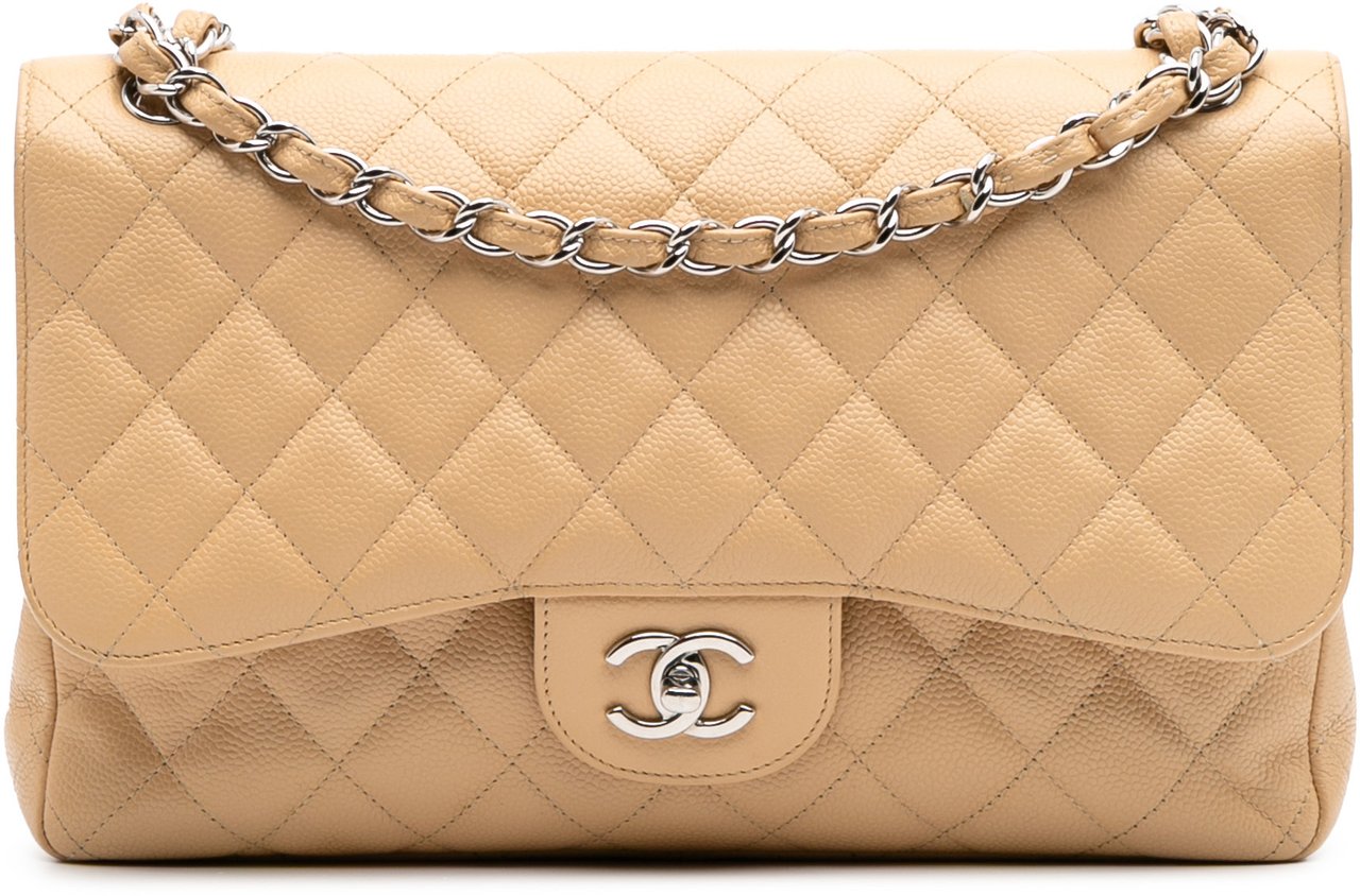Chanel Jumbo Classic Caviar Double Flap Bruin