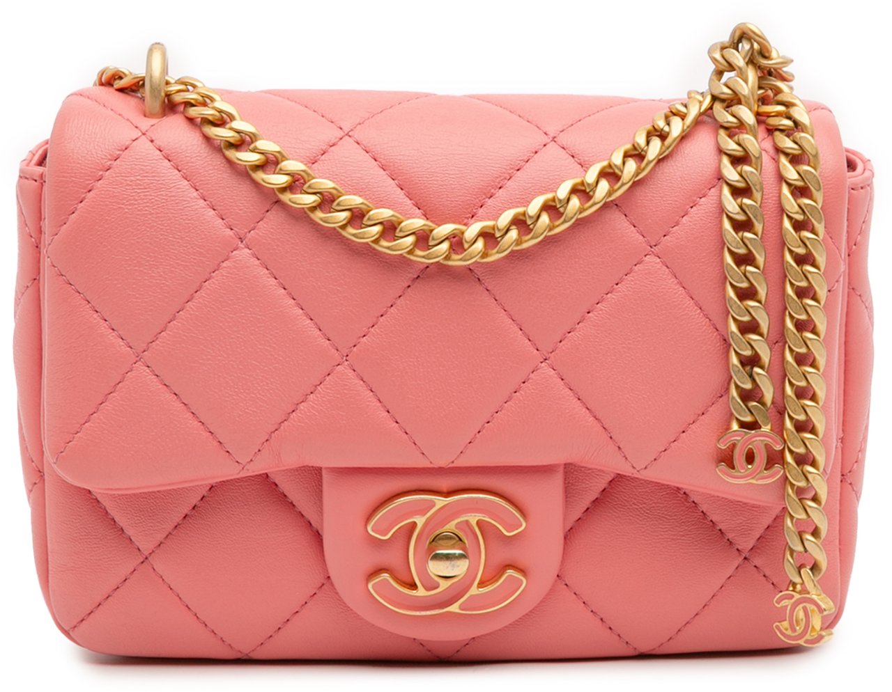 Chanel Mini Lambskin Pending CC Flap Roze