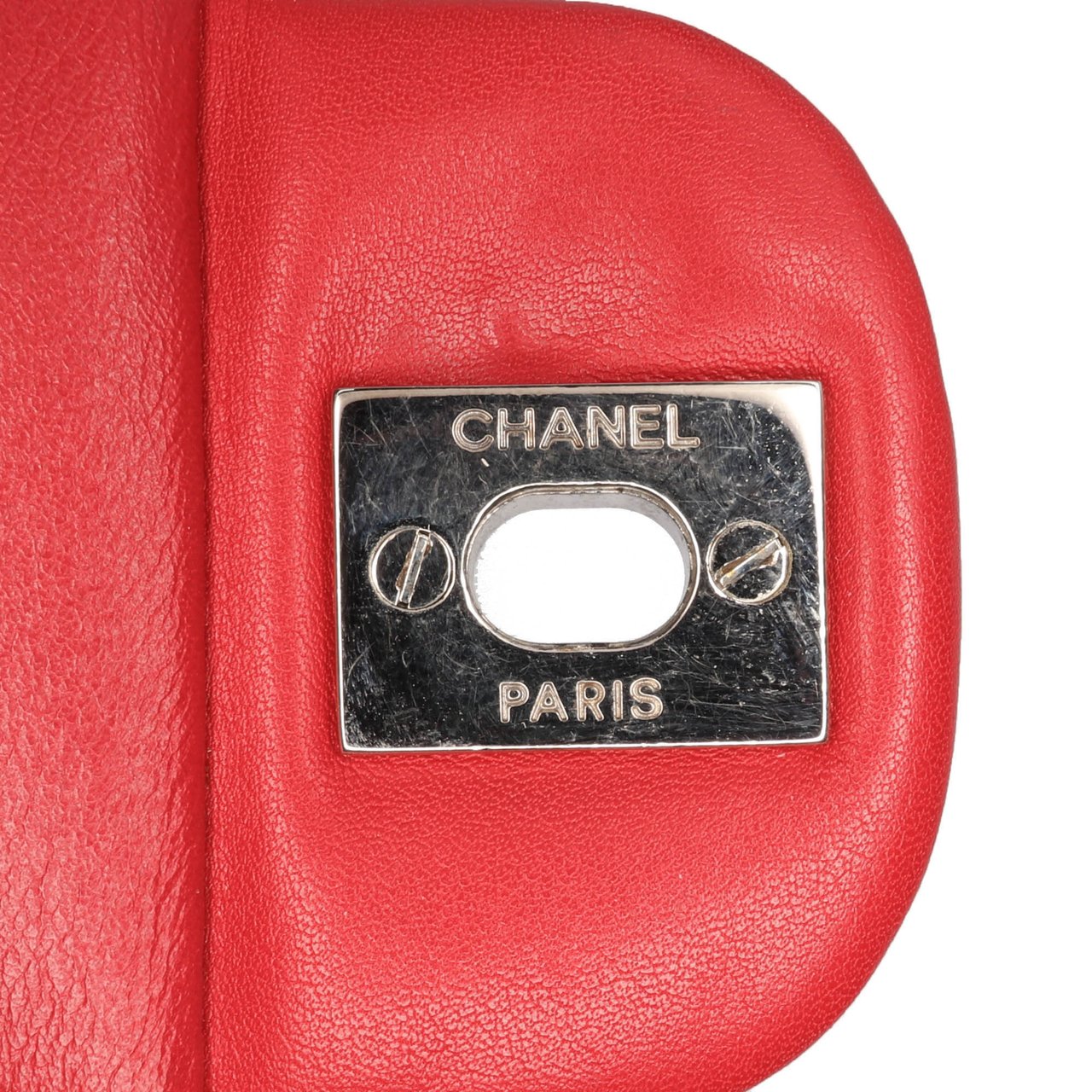 Chanel CC Chevron Patent Accordion Single Flap Rood