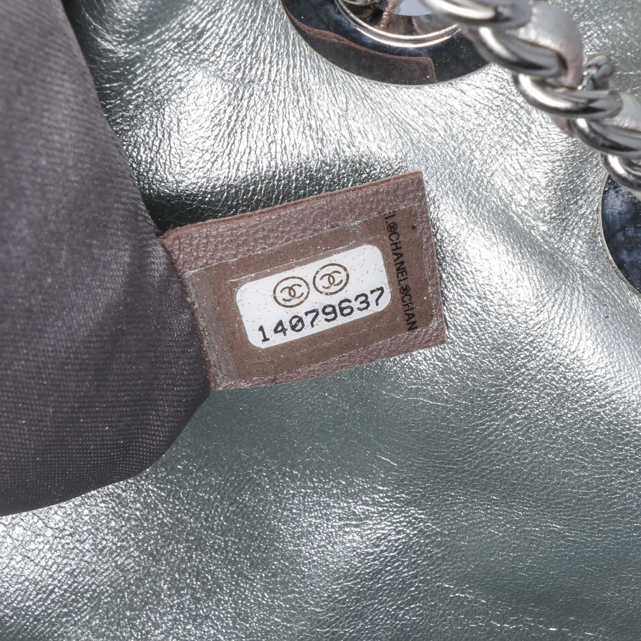 Chanel Quilted Metallic Distressed Lambskin CC Crystal Flap Bruin