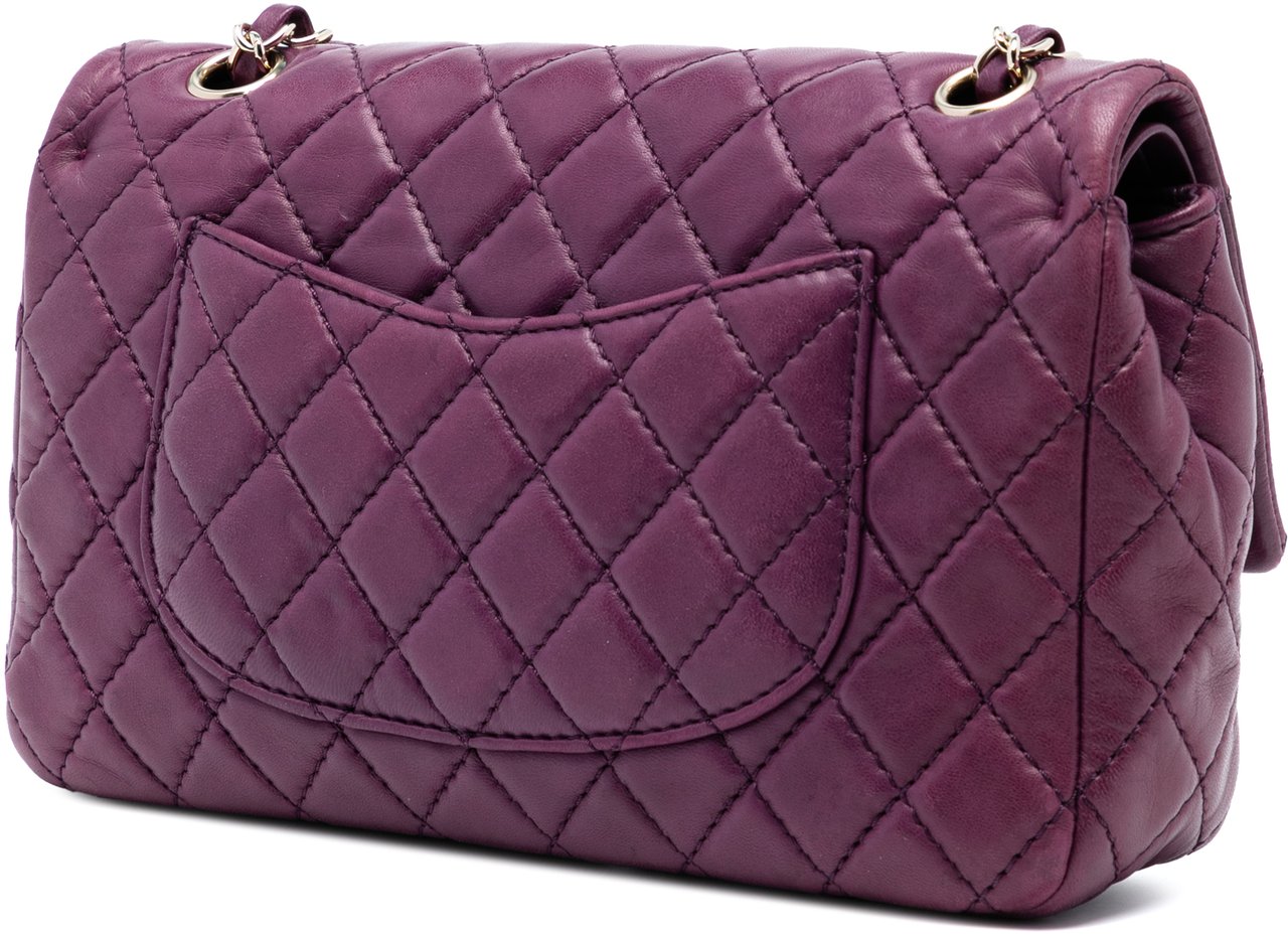 Chanel Medium Classic Lambskin Double Flap Paars