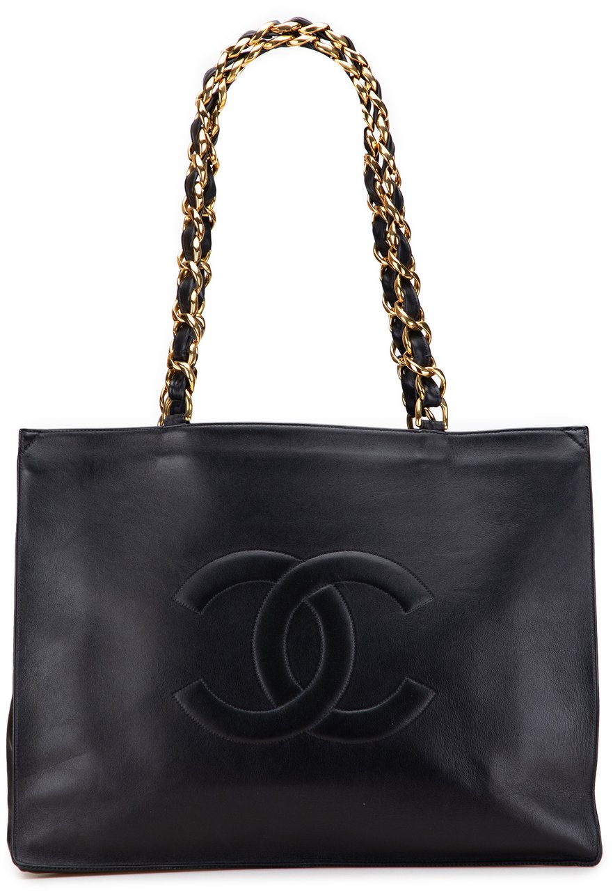 Chanel CC Lambskin Chain Tote Zwart