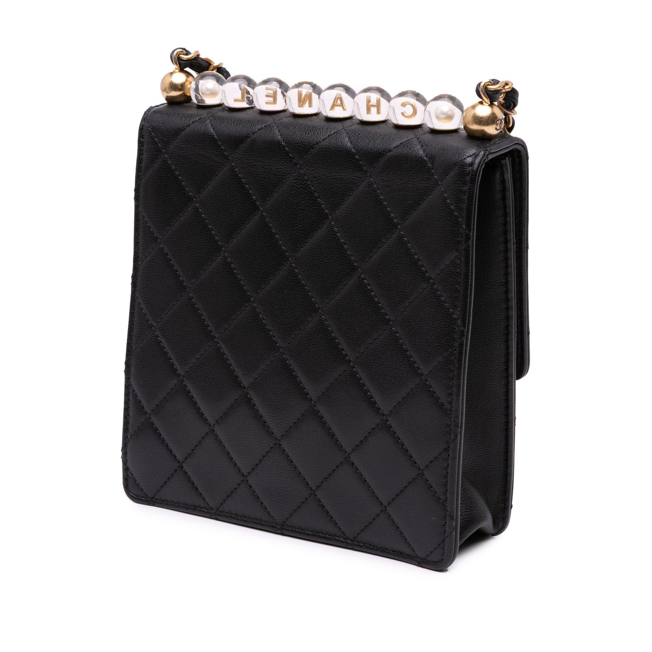 Chanel Small Lambskin Chic Pearls Flap Zwart