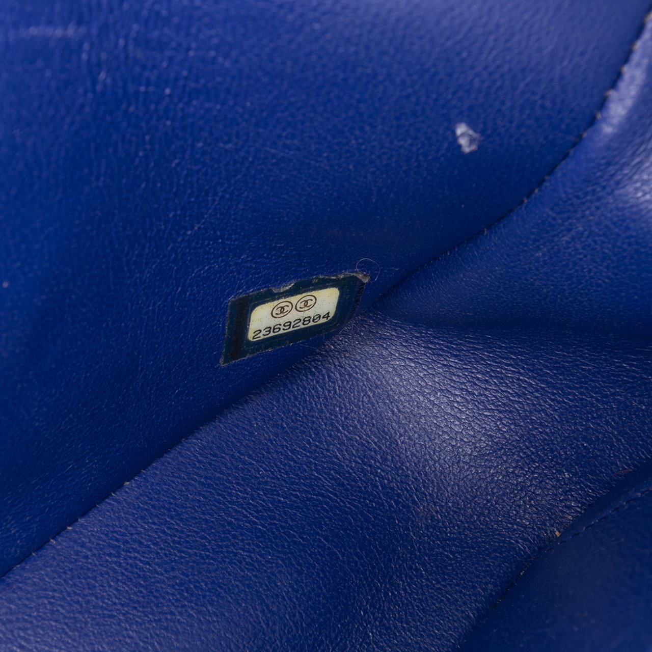 Chanel Mini Rectangular Classic Chevron Patent Single Flap Blauw