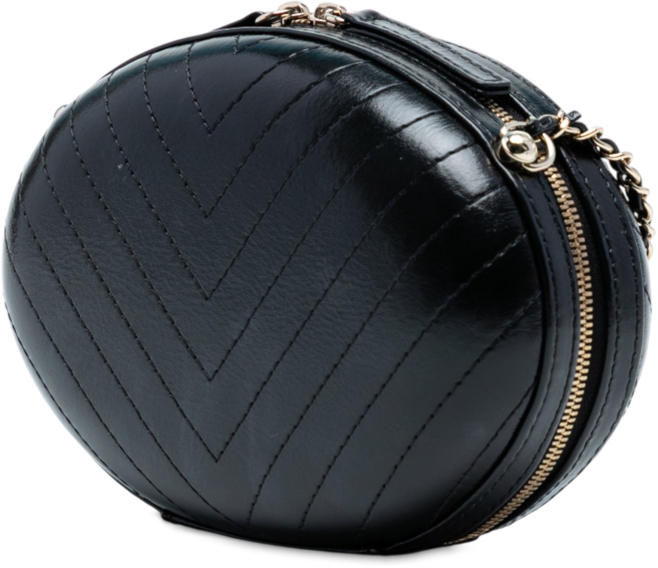 Chanel Chevron Stitched Calfskin La Pausa Evening Bag Zwart