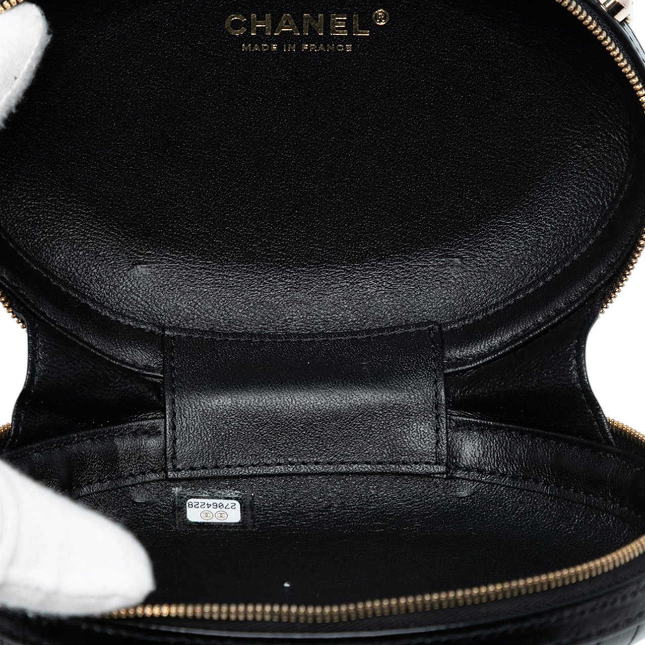 Chanel Chevron Stitched Calfskin La Pausa Evening Bag Zwart