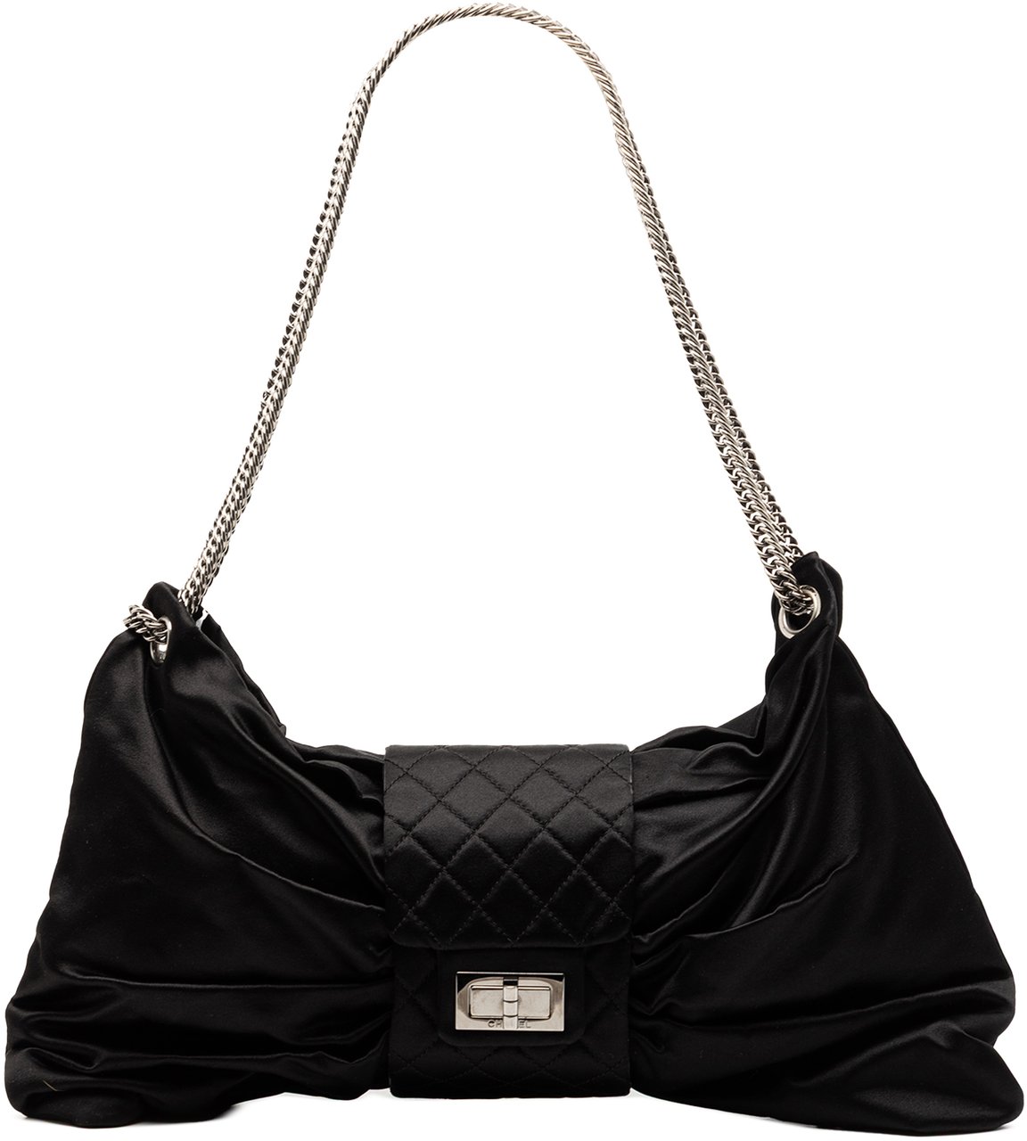 Chanel Medium Satin Bow Mademoiselle Shoulder Bag Zwart