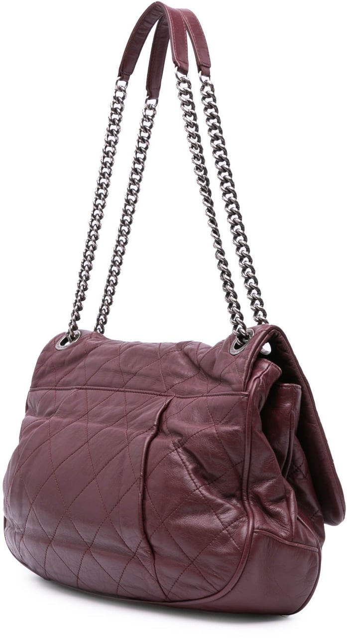 Chanel Quilted Calfskin Coco Pleats Flap Rood