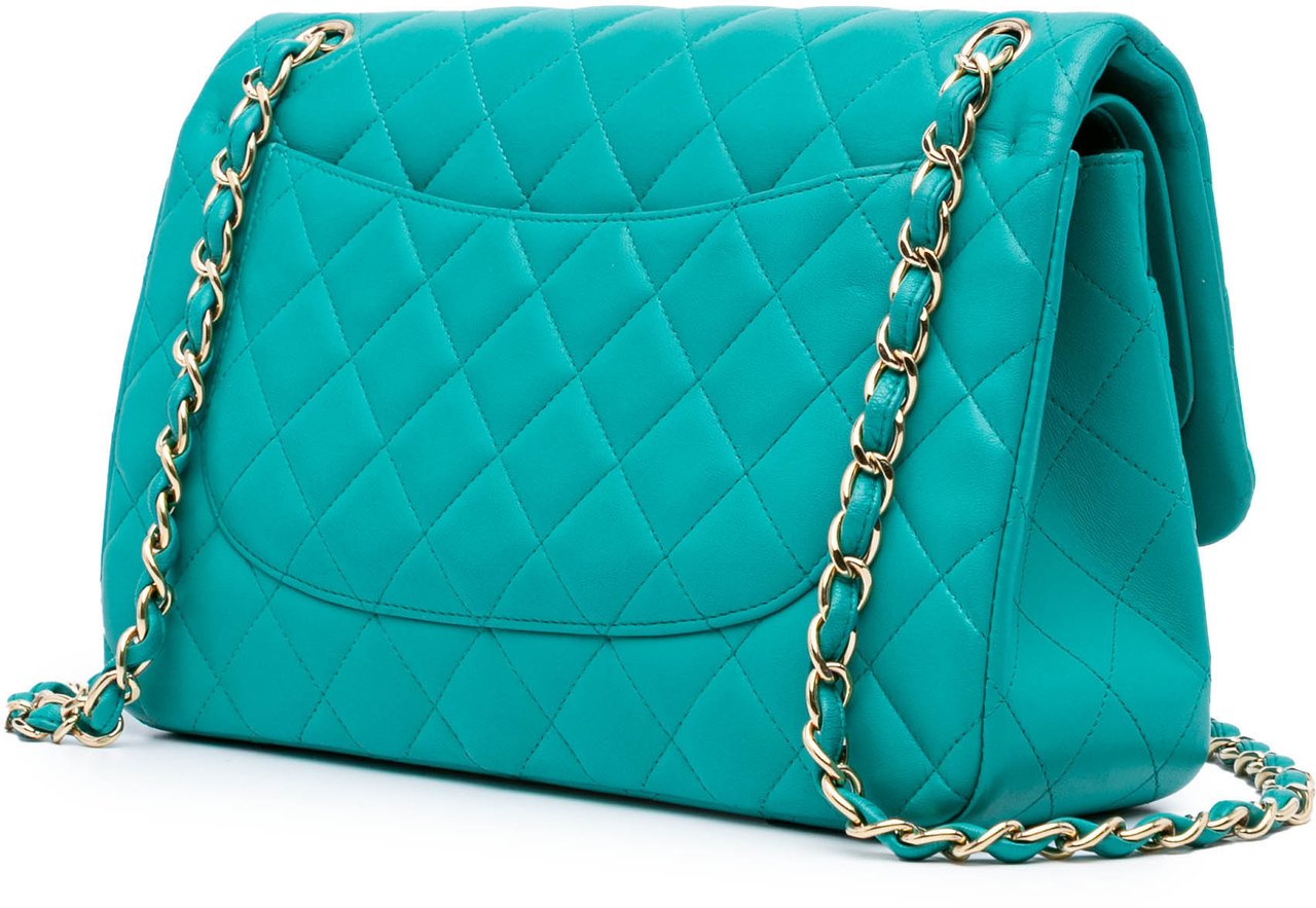 Chanel Jumbo Classic Lambskin Double Flap Blauw