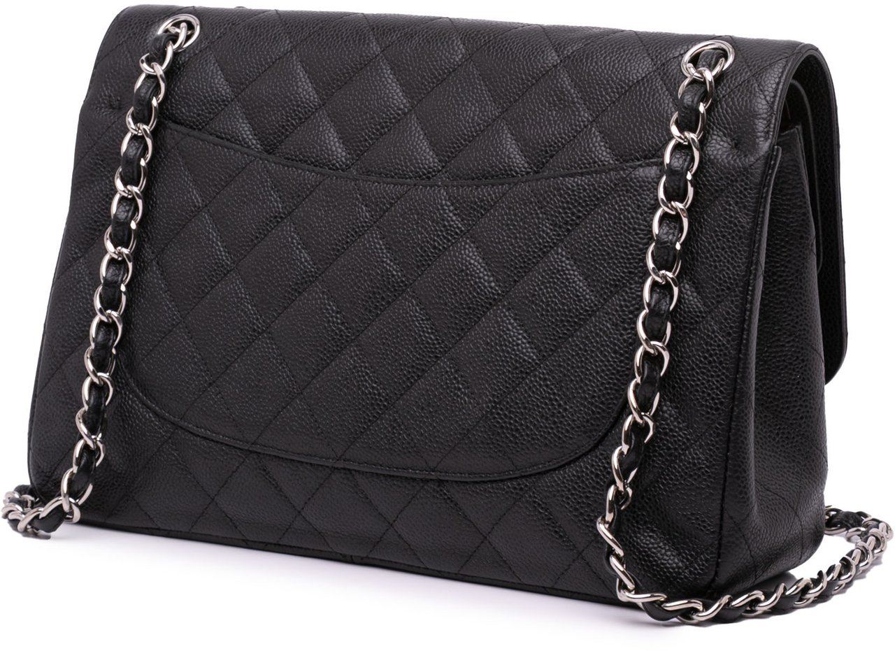 Chanel Jumbo Classic Caviar Double Flap Zwart