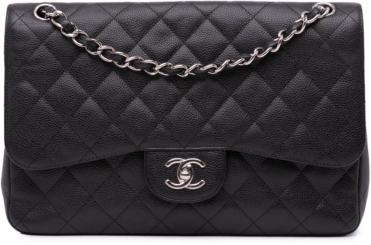 Chanel Jumbo Classic Caviar Double Flap Zwart