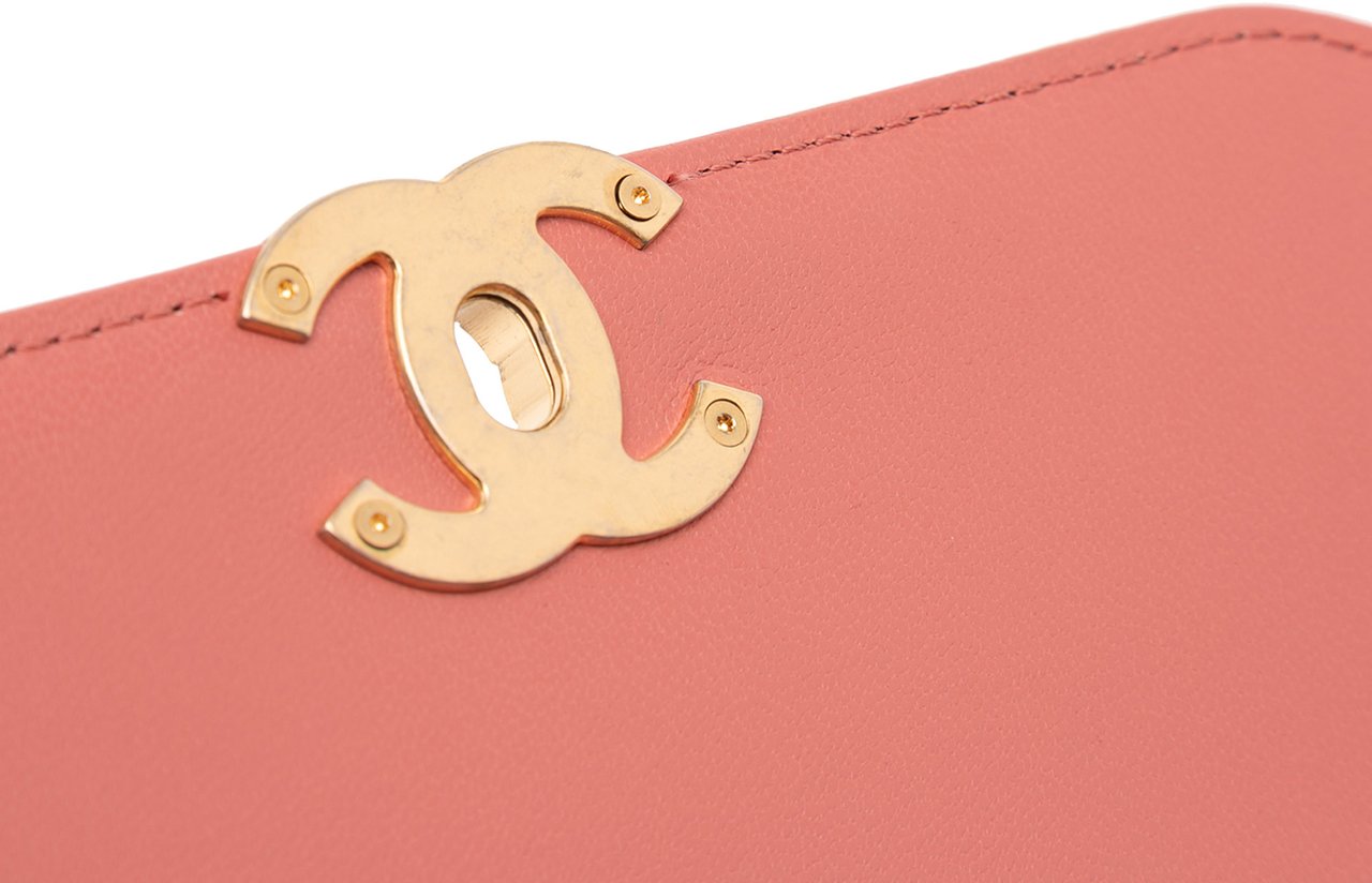 Chanel Quilted Lambskin Chain Infinity Top Handle Bag Roze