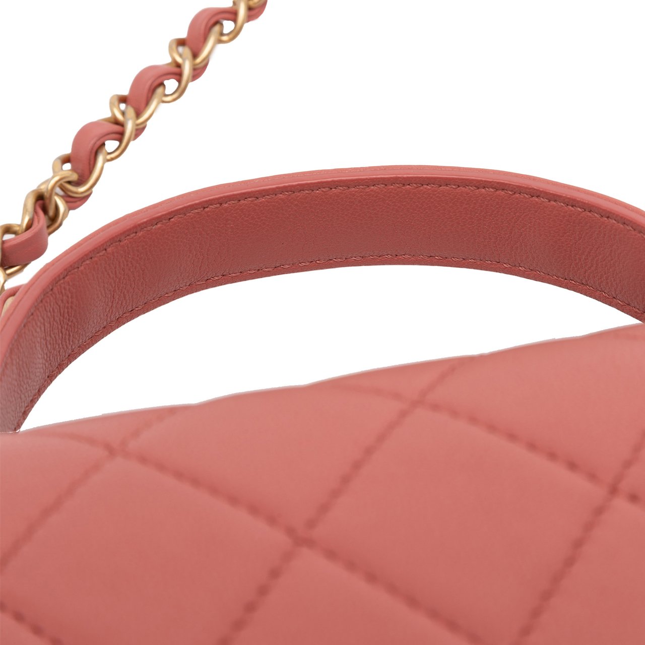 Chanel Quilted Lambskin Chain Infinity Top Handle Bag Roze