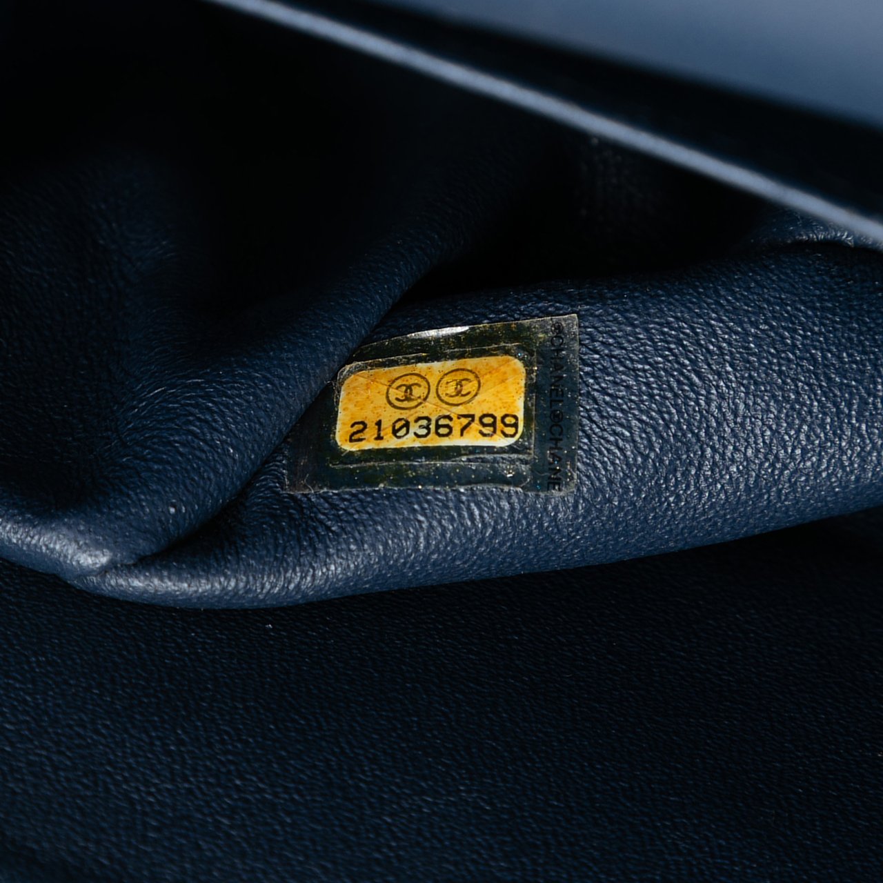 Chanel Jumbo Classic Chevron Patent Double Flap Blauw