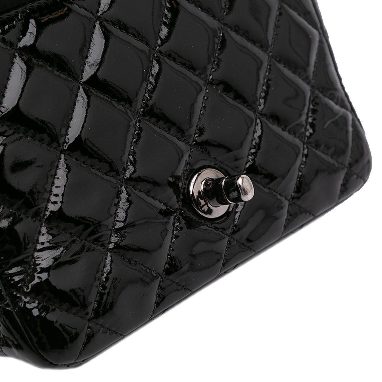 Chanel Mini Square Classic Patent Single Flap Zwart