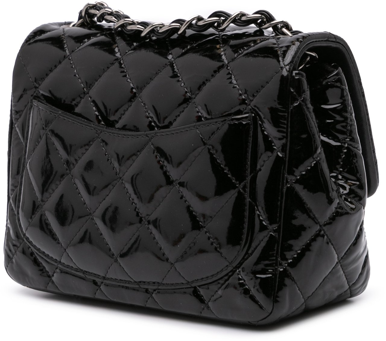 Chanel Mini Square Classic Patent Single Flap Zwart