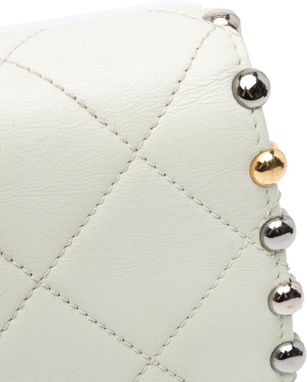 Chanel Small Quilted Lambskin Studded Bubble Flap Wit