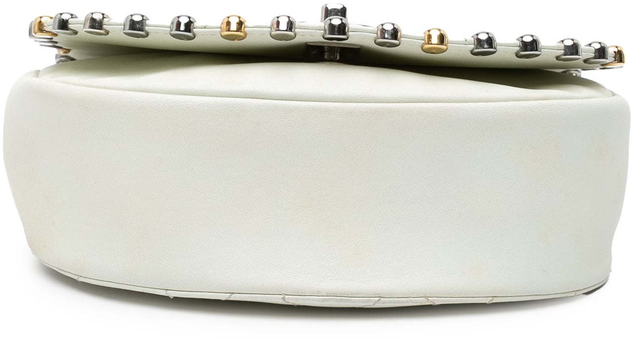 Chanel Small Quilted Lambskin Studded Bubble Flap Wit