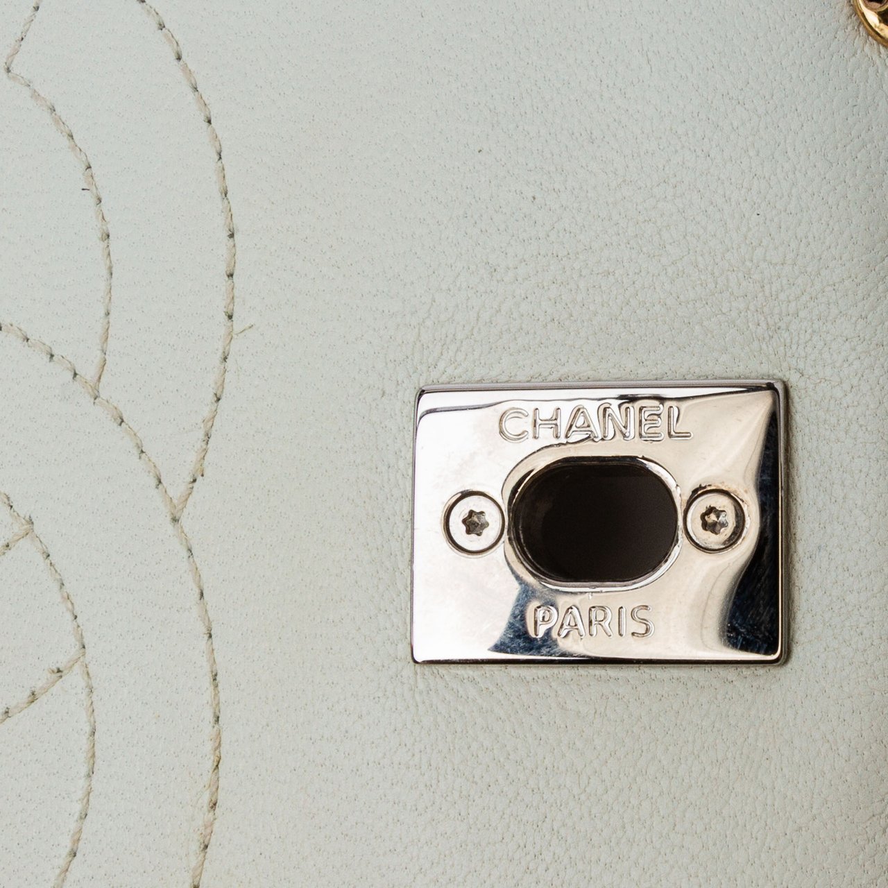 Chanel Small Quilted Lambskin Studded Bubble Flap Wit