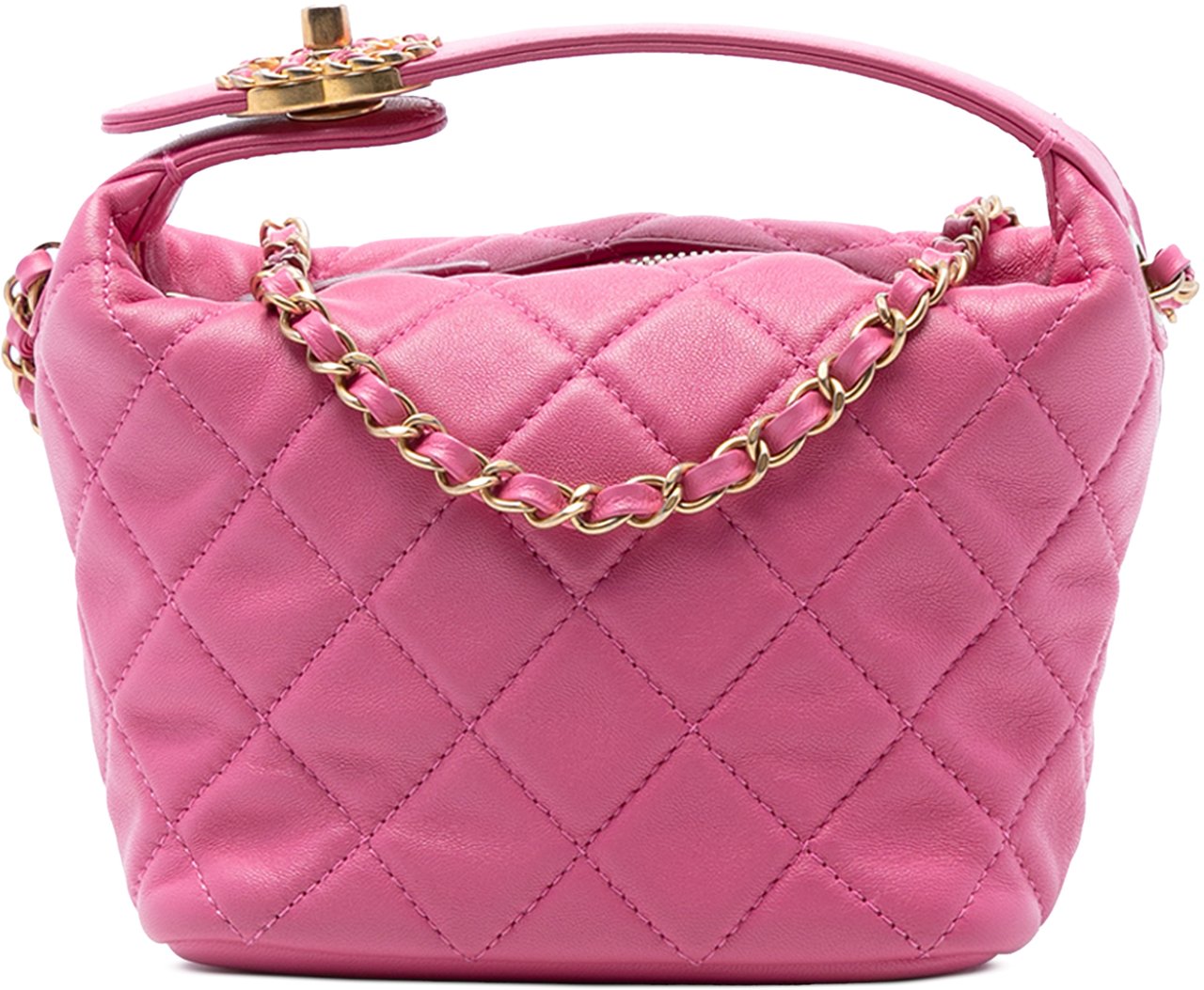 Chanel Small Quilted Lambskin Perfect Meeting Hobo Bag Roze