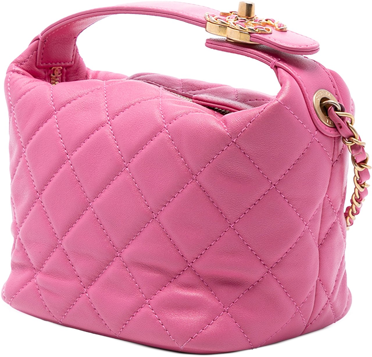 Chanel Small Quilted Lambskin Perfect Meeting Hobo Bag Roze