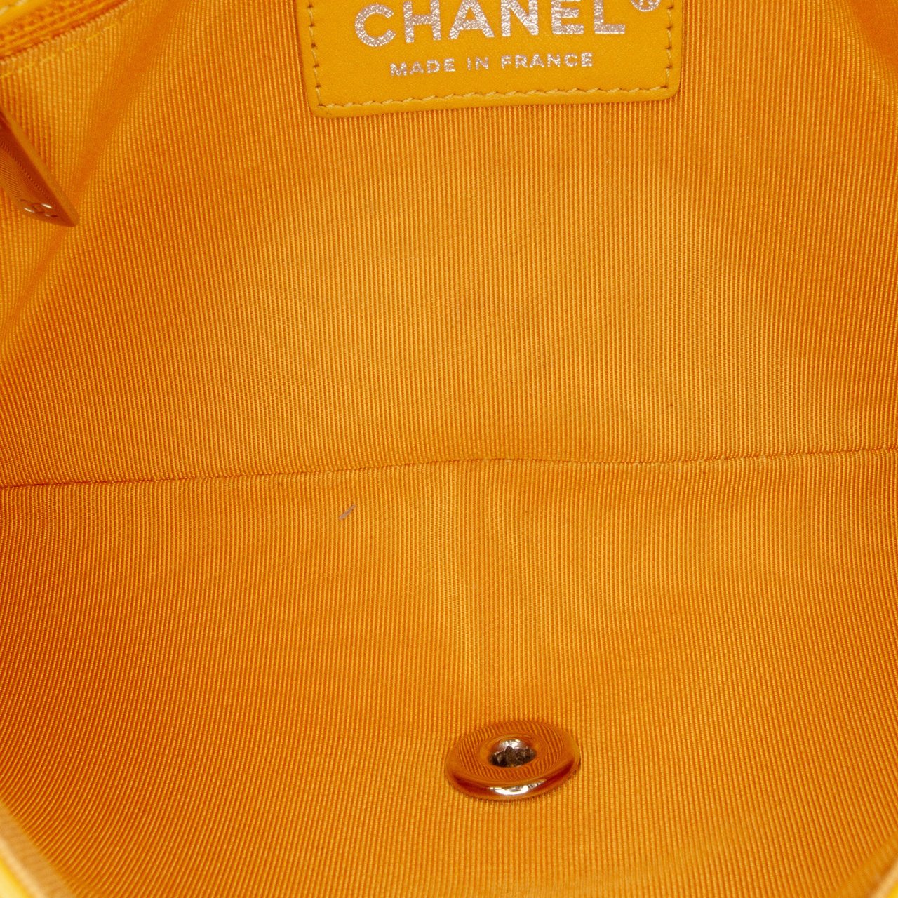 Chanel Crumpled Calfskin Bi Quilted Vintage Full Flap Geel