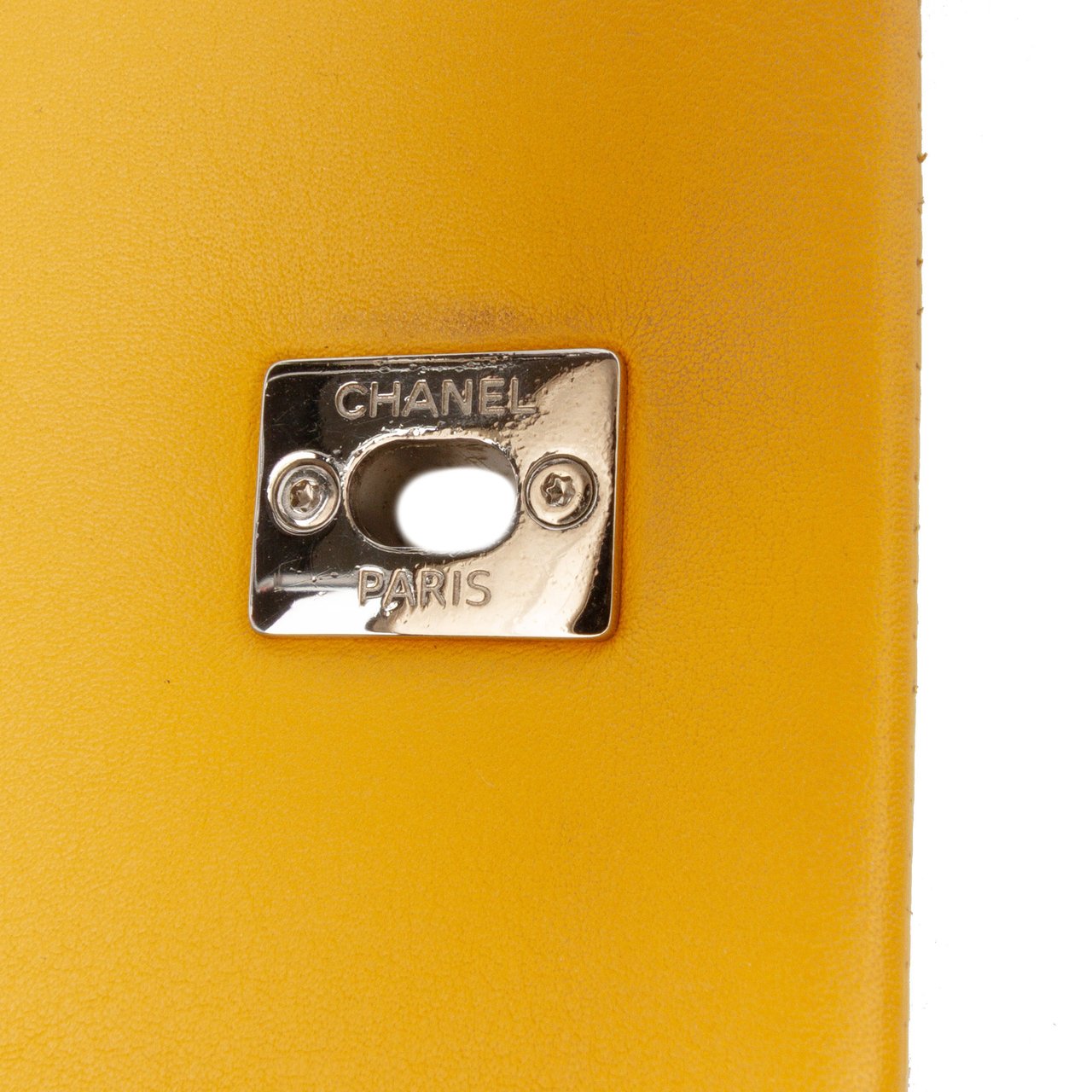 Chanel Crumpled Calfskin Bi Quilted Vintage Full Flap Geel