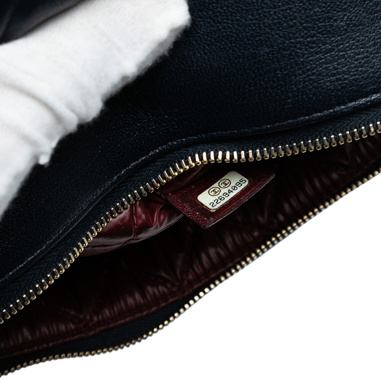 Chanel Medium Quilted Sheepskin Mademoiselle O Case Clutch Blauw