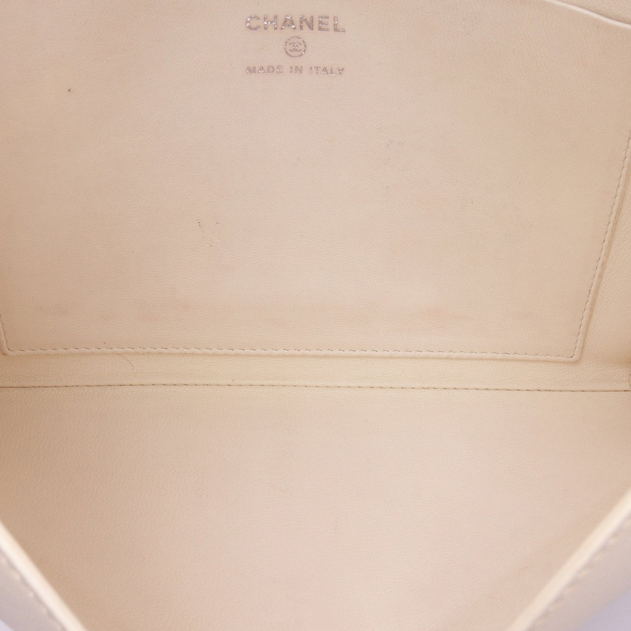 Chanel Lambskin Airlines Envelope Clutch Wit
