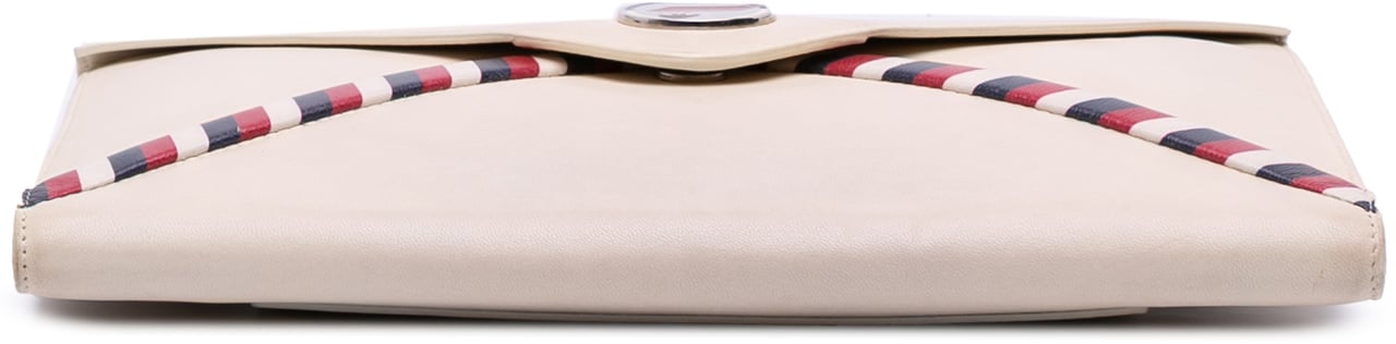 Chanel Lambskin Airlines Envelope Clutch Wit