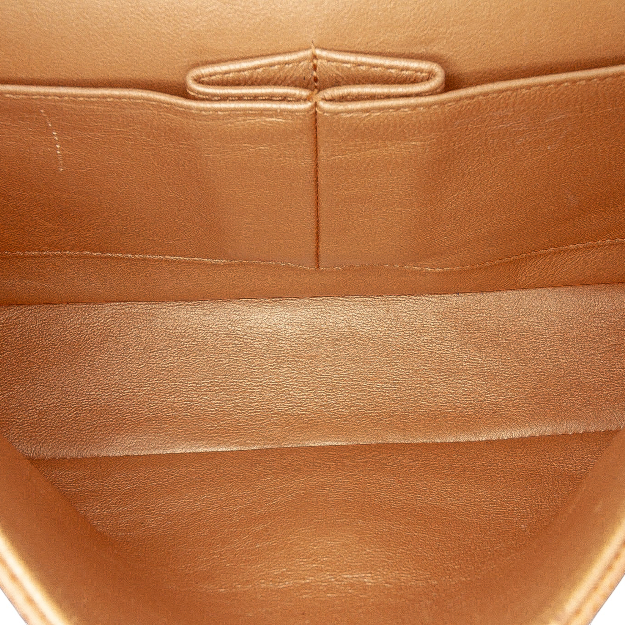 Chanel Medium Classic Metallic Caviar Double Flap Bruin