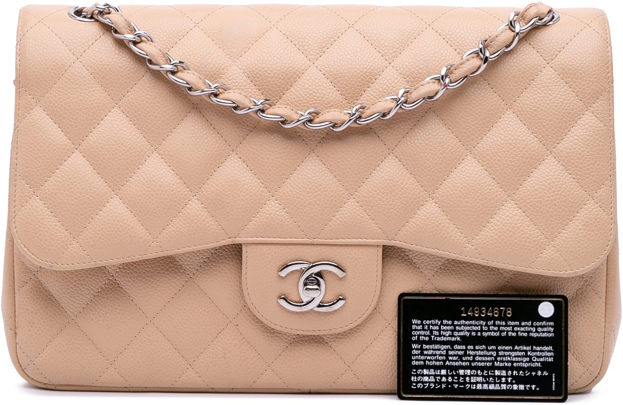 Chanel Jumbo Classic Caviar Double Flap Bruin