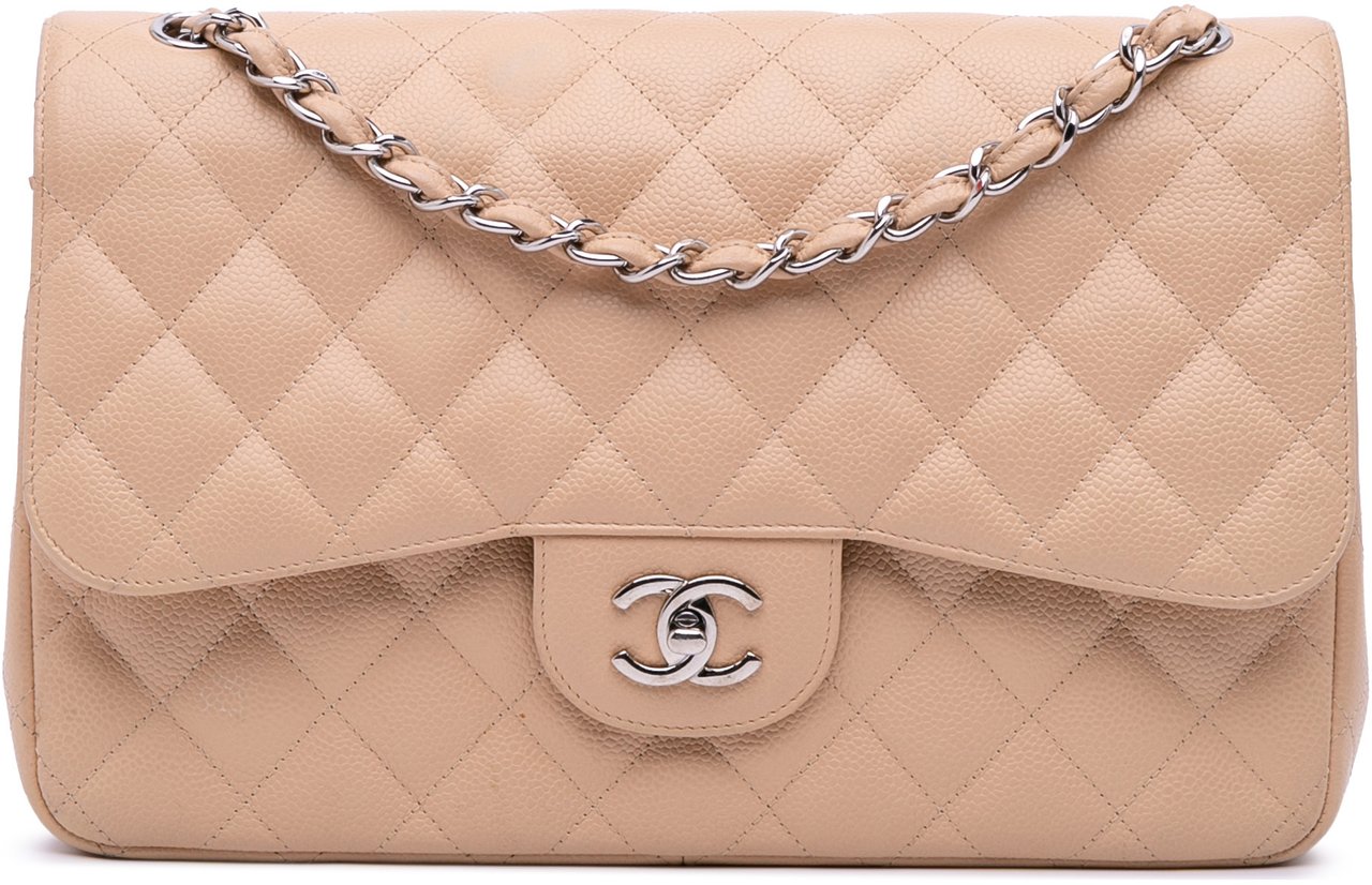 Chanel Jumbo Classic Caviar Double Flap Bruin