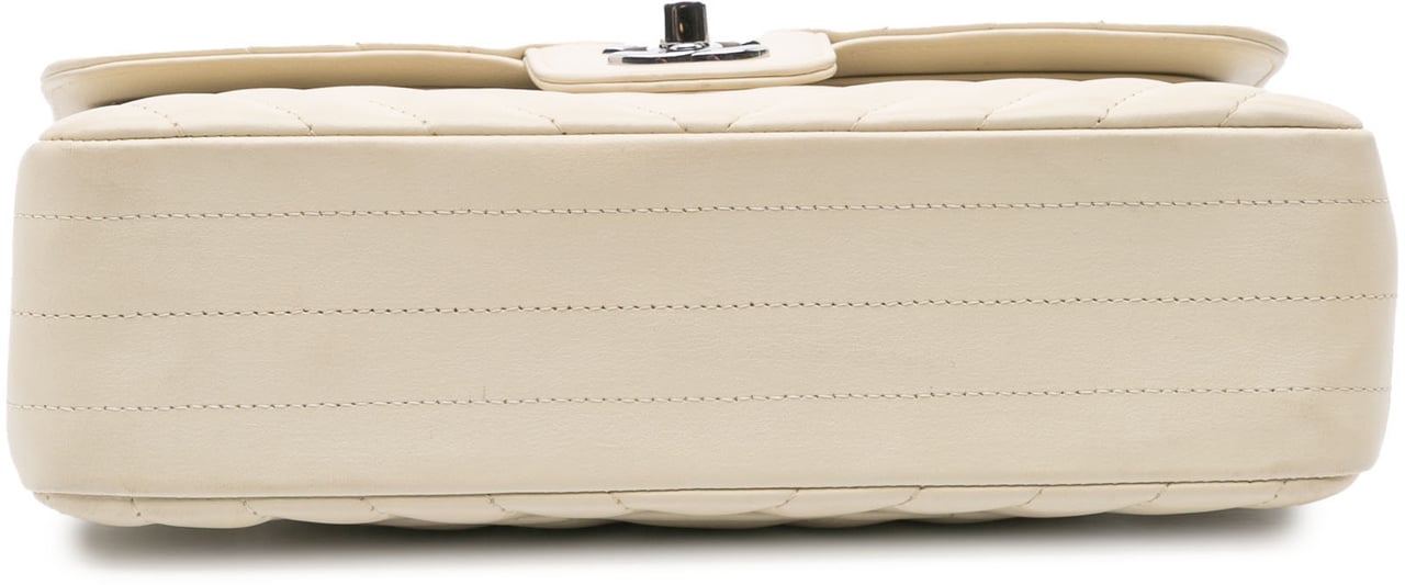 Chanel Small Classic Chevron Lambskin Double Flap Wit