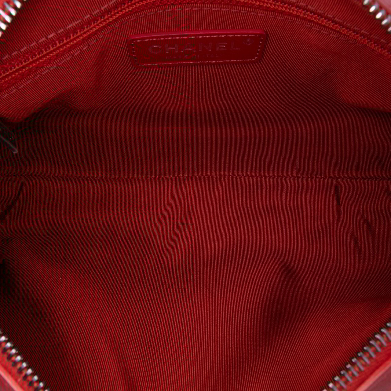 Chanel Calfskin Signature Chain 20s Bowling Bag Rood