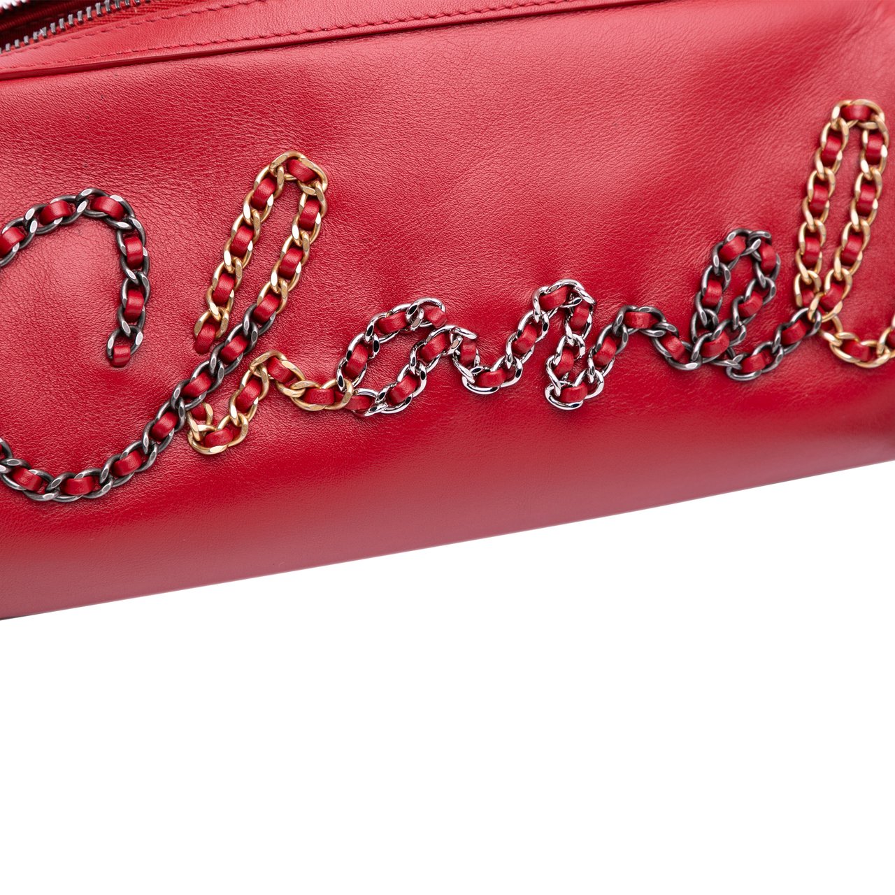 Chanel Calfskin Signature Chain 20s Bowling Bag Rood