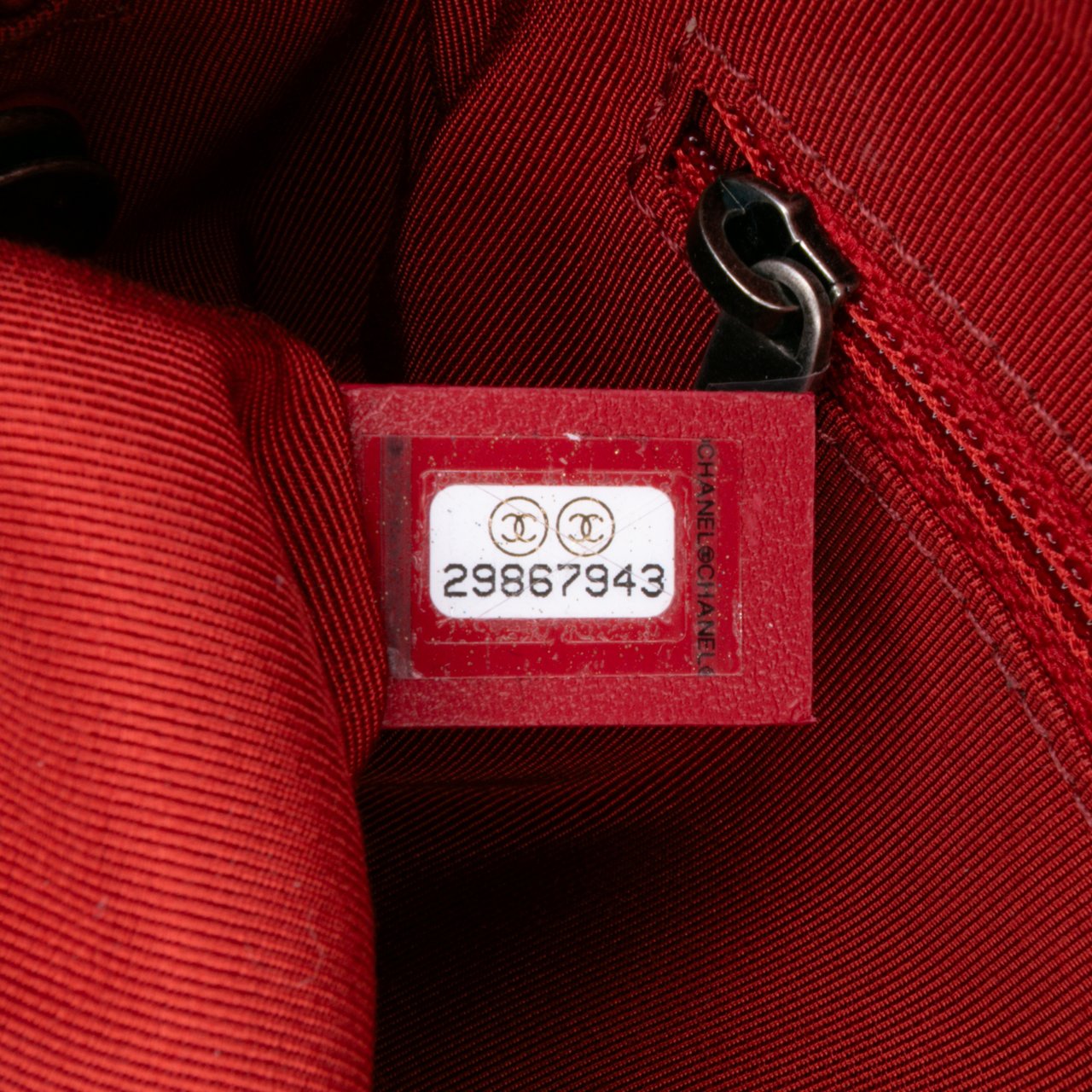 Chanel Calfskin Signature Chain 20s Bowling Bag Rood