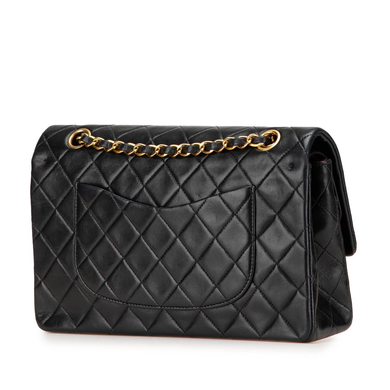 Chanel Medium Classic Lambskin Double Flap Zwart