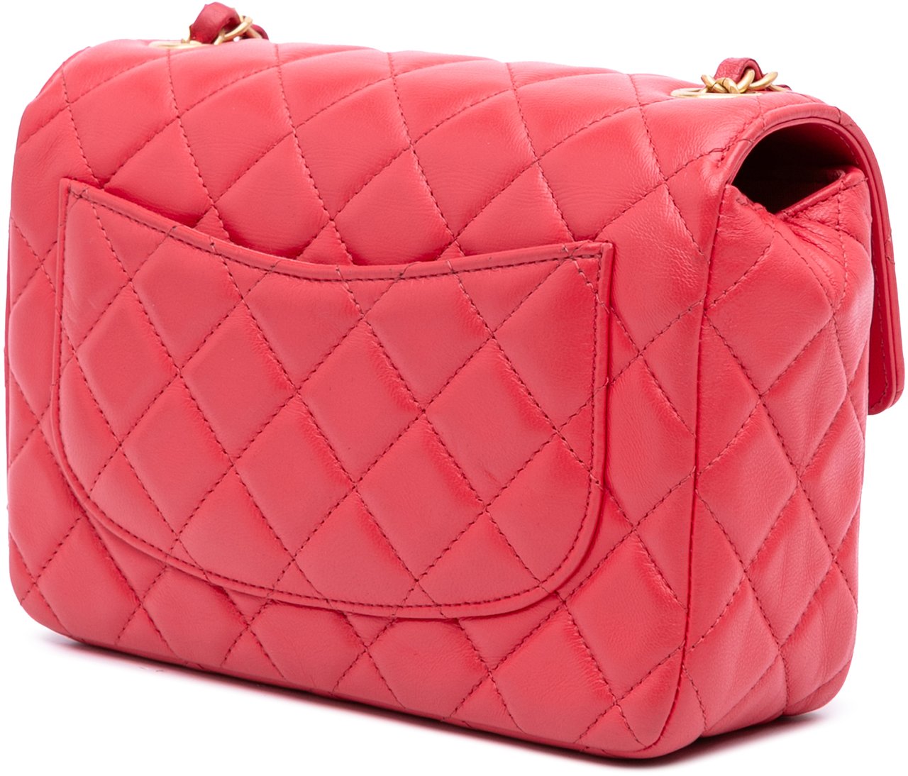 Chanel Mini Square Classic Lambskin Casino Royale Charms Single Flap Rood